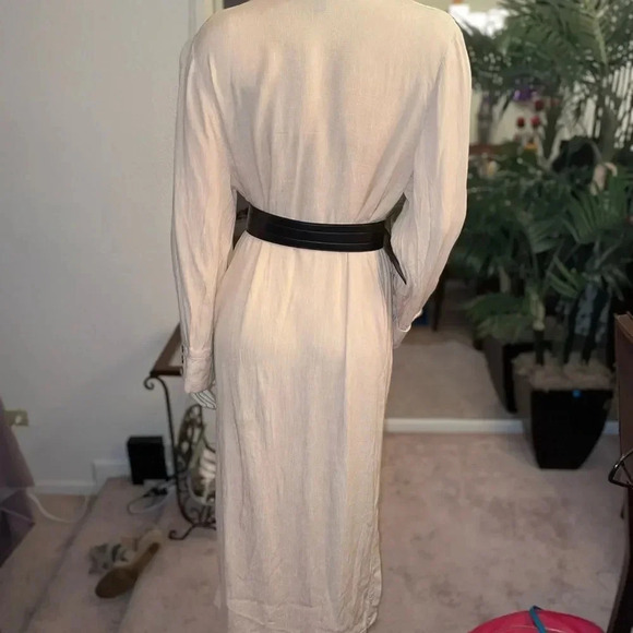 ZARA TRF OUTERWEAR LONG SLEEVE DUSTER TAN/BEIGE SIZE SMALL/ MEDIUM - Picture 12 of 13